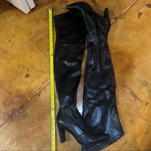 Sexy Thigh High Black Pleather Boots